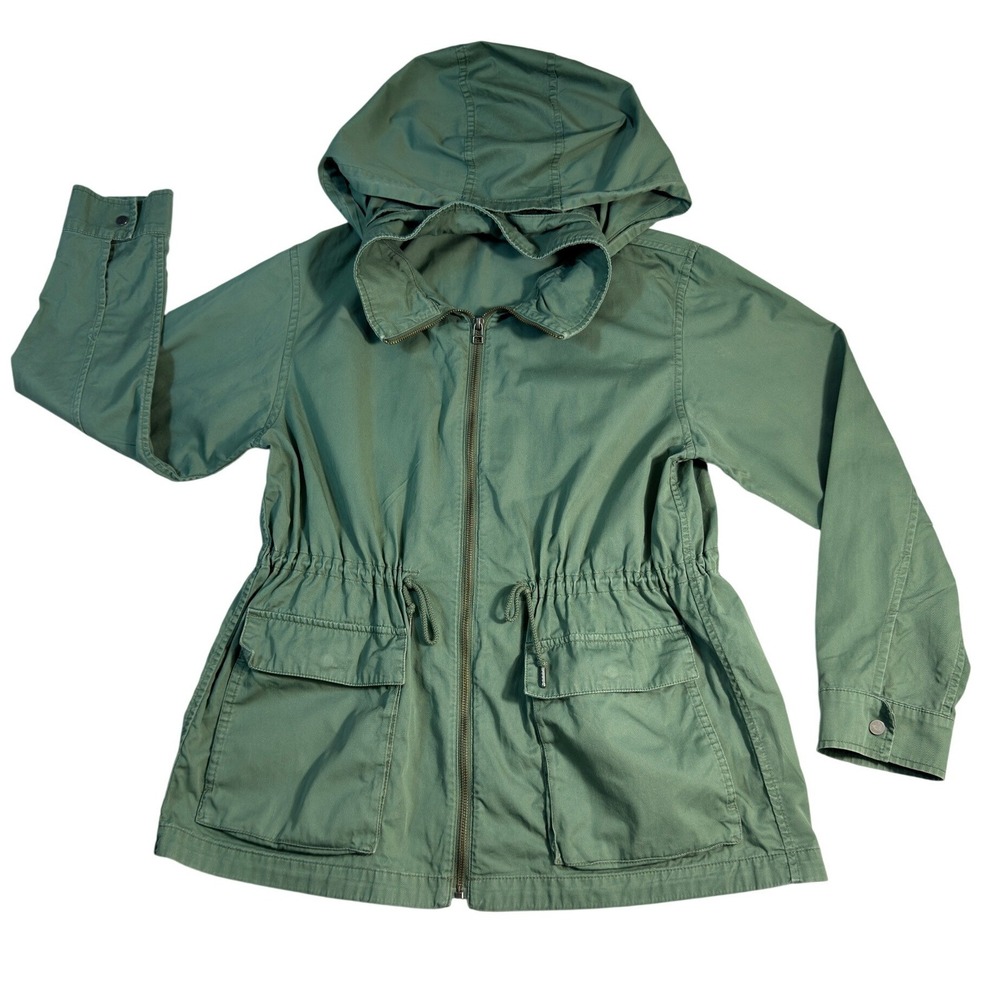 Uniqlo Utility Jacket Medium Green Hooded Cotton Field Anorak Gorpcore